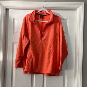 Lands' End Vibrant Orange Fleece Pullover